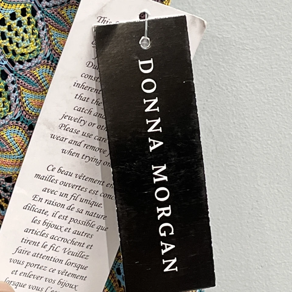 Vestido Donna Morgan Mujer 2 Crochet Tejido Abierto Forrado Midi Boho Hippie Costero Foto 4 de 4