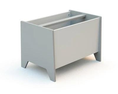 Coffre à jouets et rangment en bois Gris et Blanc - Photo 1/2