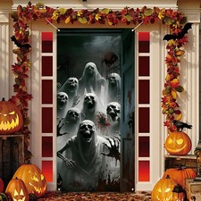 Halloween Door Cover Scary Skeleton Decorations for Home Decor
