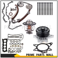 Timing Chain Kit Water Pump Thermostat For Toyota Corolla 1.8 w/Gasket Bolts Set