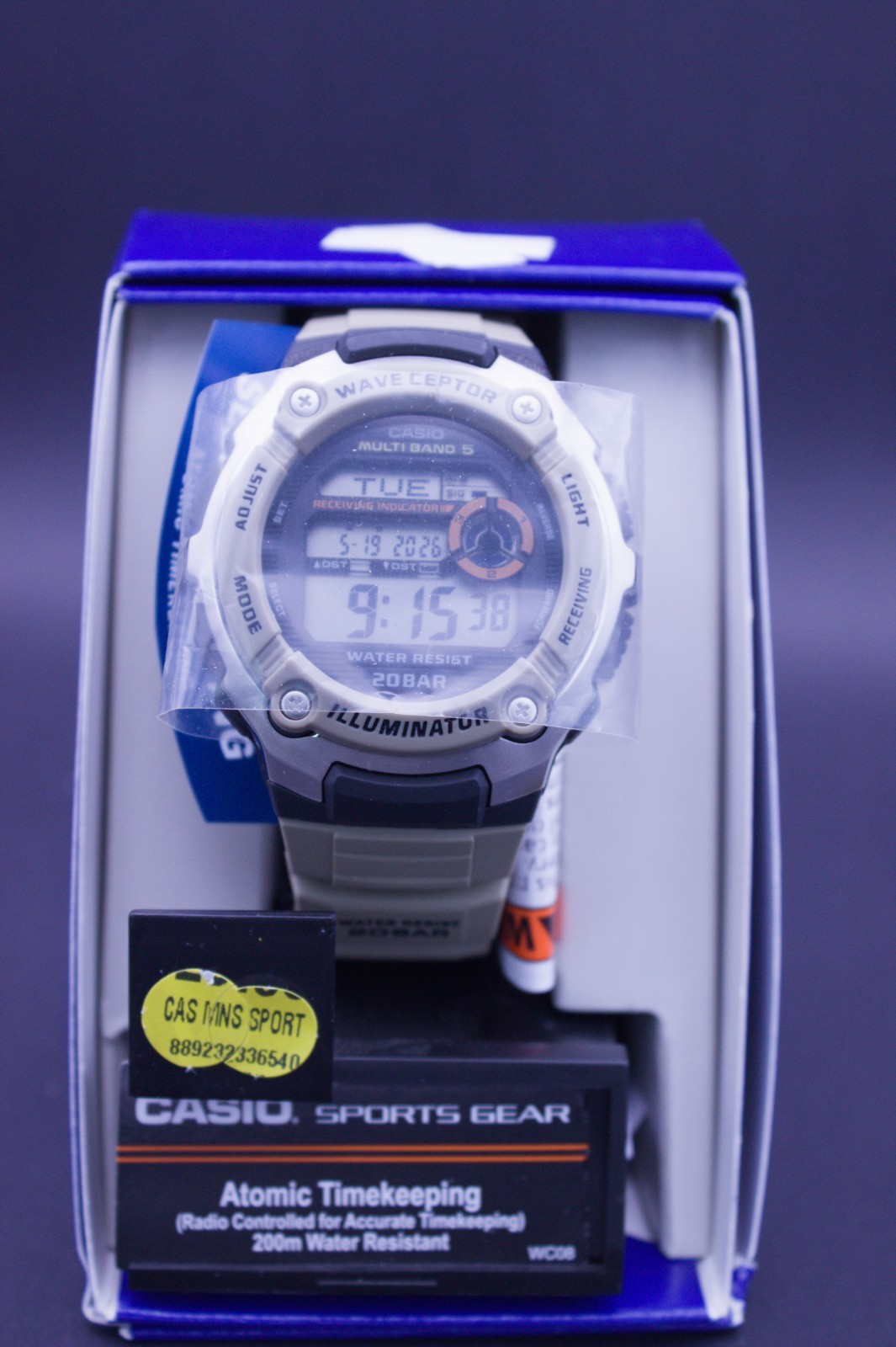 Casio Wave Ceptor World-Time Digital Watch WV200R-5A 47.7mm Multiband 5 WR 200m