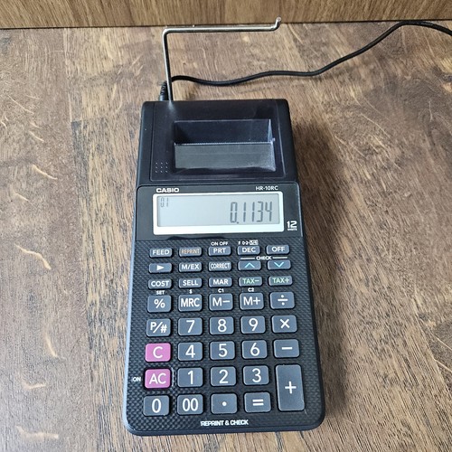 Casio HR-10RC Printing Calculator 12 Digit Portable Handheld - Picture 8 of 9