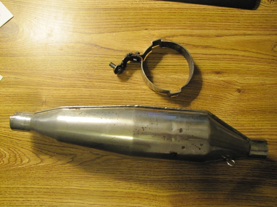 1970-е Bultaco Pursang Lobito хромированный рассол глушитель 125 175 250 выхлопная труба - Изображение 2 из 4