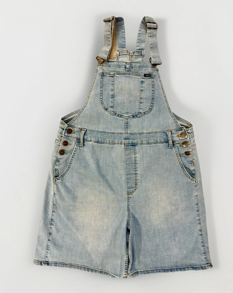 Pantalones Cortos De Colección Lee Workwear Para Mujer Denim Jean Babero Talla Grande Foto 2 de 4