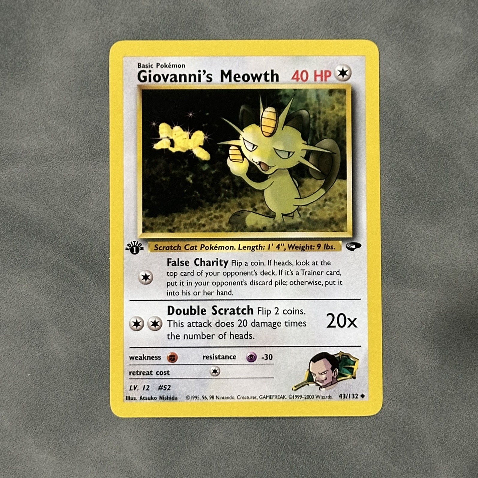 Pokémon TCG Giovanni's Meowth 1st Edition Gym Challenge 43/132 - NM