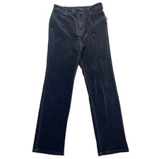 VTG Esprit Pants Womens Corduroy Black Sz 8 High Waist Casual Trousers Fits 28"