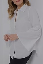 KILIAN KERNER SENSES Bluse, Langarm Trompetenärmel gerundeter Saum Gr.44