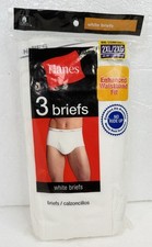 Vintage Hanes Briefs Mens 2XL 44-46  Waist White Underwear 3pk PMR2258 NOS Y2K