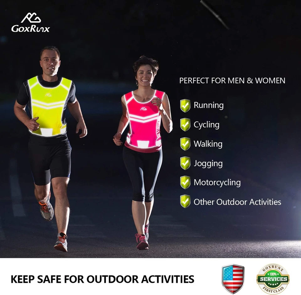 Reflective Running Vest Gear Cycling Motorcycle Reflective Vest,High Visibility - Image 3 of 4