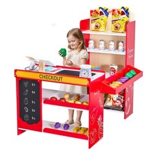 Kids Grocery Store Playset, Wooden Play Store...