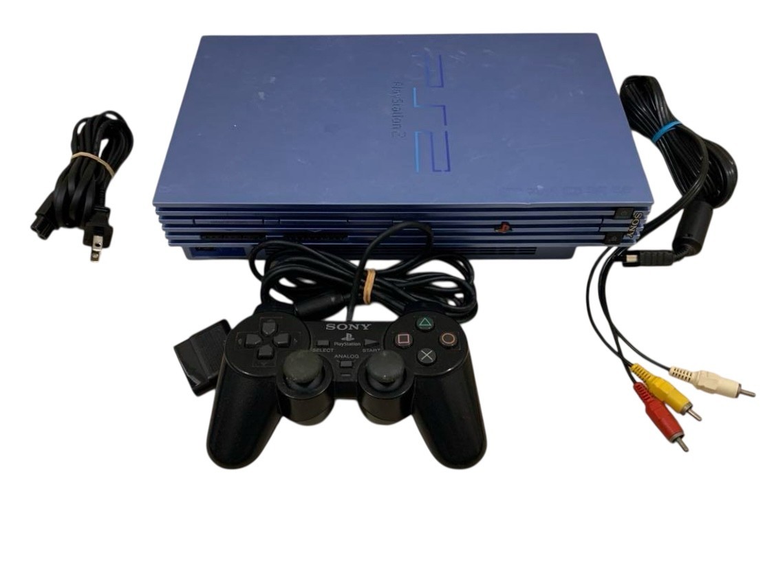 Sony PlayStation 2 Spring Bundle Aqua Blue Console for sale