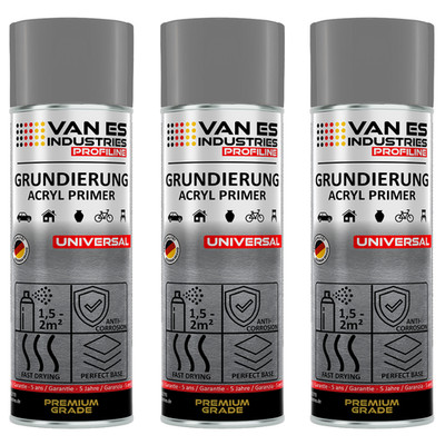 3x400ml Lackspray RAL-Grau Grundierung Rostschutz Rostprimer Haftgrund Autolack