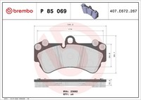 Bremsbelagsatz Scheibenbremse Prime Brembo P 85 069 FüR Porsche VW Cayenne 1LC