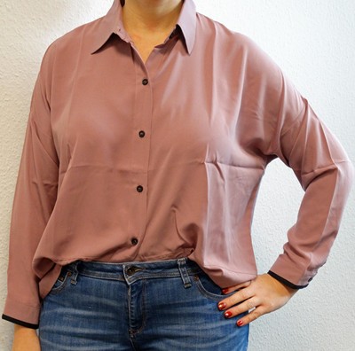 Bluse Rosa L 42 Monaco blue Damen Bluse Langarm ''rosé'' 4.6616