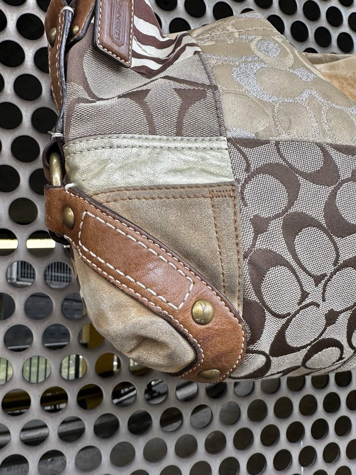 00s Signature Coach monogram patchwork brown canv… - image 7