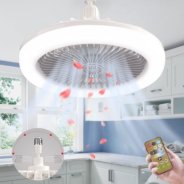 Deckenventilator Mit Beleuchtung 30W E27 Fernbedienung Lampe Ventilator Leuchte-image