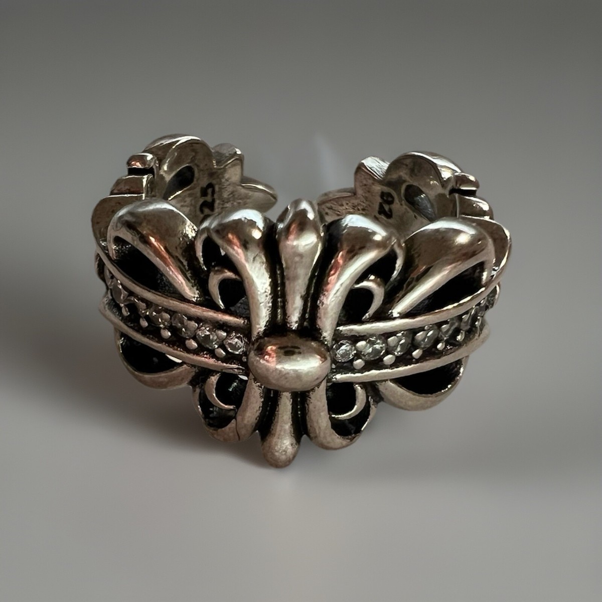 Chrome Hearts Double Floral Diamond Ring US 7 SV925 Silver | eBay