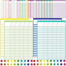 Youngever 17x22 Laminated Dry Erase Incentive Chart 24 Charts 1600 Stickers