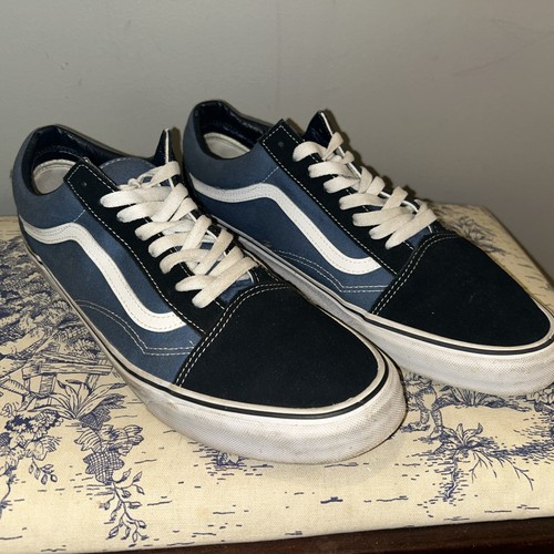 VANS Old Skool Navy Blue Canvas Suede Sneakers Men 13 - Picture 3 of 7