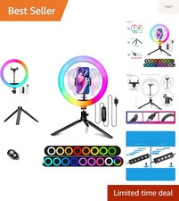 10" Selfie Ring Light with 4" Desktop Tripod Stand  1 Phone Holder, LED Ring...