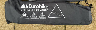 EUROHIKE UTAH LETTINO DA CAMPEGGIO PIEGHEVOLE 4 GAMBE NERO 180X80CM 3 4KG