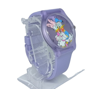 DISNEY DONALD DUCK & DAISY LOVE UHR, ARMBANDKUNST SERIE, FARBE LILA, GEHÄUSE 41mm