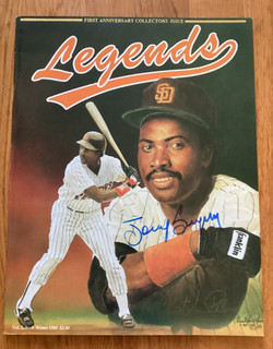 TONY GWYNN And CHRISTOPHER PELUSO AUTOGRAPHED LEGENDS MAGAZINE ANNIVERSARY ISSUE