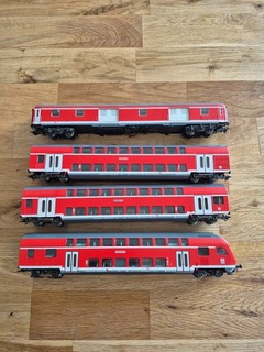 Märklin 43586 43585 2x 43932 Doppelstockwagen Steuerwagen Gepäckwagen ungef