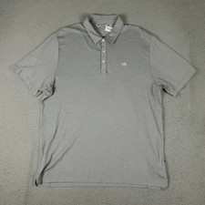 Travis Mathew Polo Shirt Mens Size XL Gray Casual Short Sleeve 