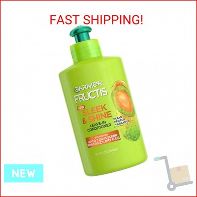 Garnier Fructis Sleek & Shine Leave-In Conditioning Cream for Frizzy, Dry Hair,
