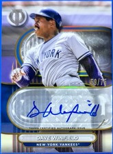2024 Topps Tribute Tribute Autograph Dave Winfield, New York Yankees #d /75 Auto