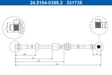 ATE 2x Bremsschlauch 24.5104-0395.3/2x für FORD FOCUS 2 MAX DM2 Turnier LPG TDCi