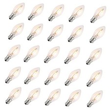 25 Pack C7 Led Replacement Christmas Light Bulb, 0.6W C7 Clear C7 Led Clear