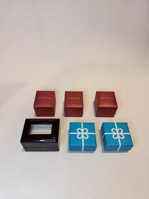 Lot of 6 ring Jewelry Boxes Unbranded JC Penny Mahogany and More New Condition