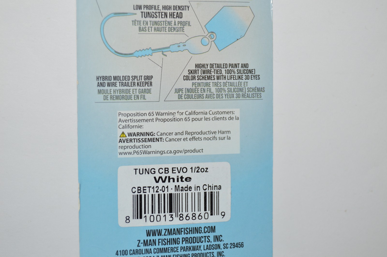 zman z-man tungsten chatterbait elite EVO 1/2oz white bass bladed jig - Image 4