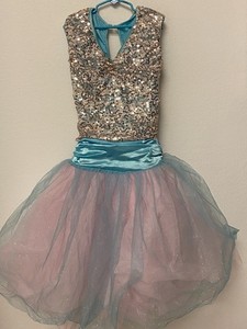 Dance Costume Weissman Adult M Tutu Dress Ballet turquoise pink Tulle Sequins