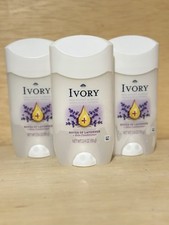 Lot 3-Ivory Gentle 24 HOUR Deodorant, Notes Of LAVENDER, 2.4 Oz Ea