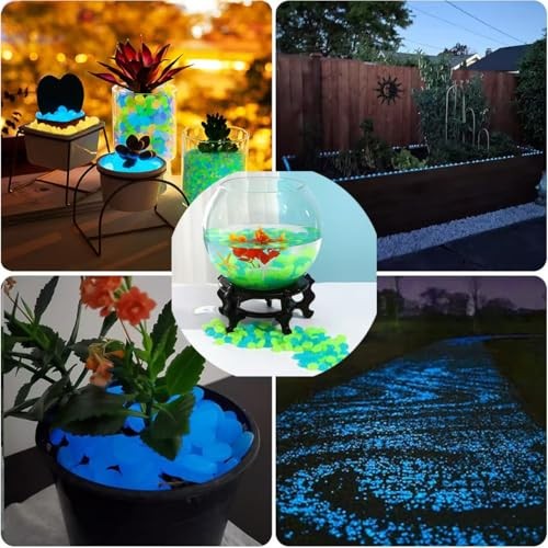 Aquarium Rocks for Fish Tank Decor Big Size Glow in The Dark Pebbles Green and - Picture 5 of 7