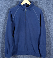 Vintage Akwa Jacket Made In USA Blue 1/4 Zip Pullover Men’s Size Medium Ribbed