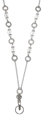 Hollow Beads Crystal Stainless Steel Strong Chain Womens Lanyard for ID Card ...