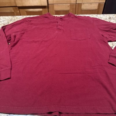 Redhead Shirt Long Sleeve Men s 2XL Red Two Buttons At Neck Cpix