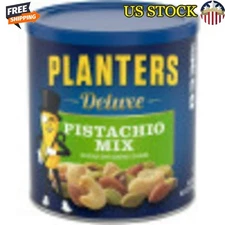 Deluxe Pistachio Nut Mix Roasted Almonds Cashews Protein Snacks 14.5 Oz Canister