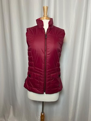 Merrell Womens Red Full Zip Quilted Sleeveless Vest Opti Warm Size Medium