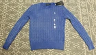 New Polo Ralph Lauren Women's Cable-Knit Pullover Sweater - SMALL - Blue