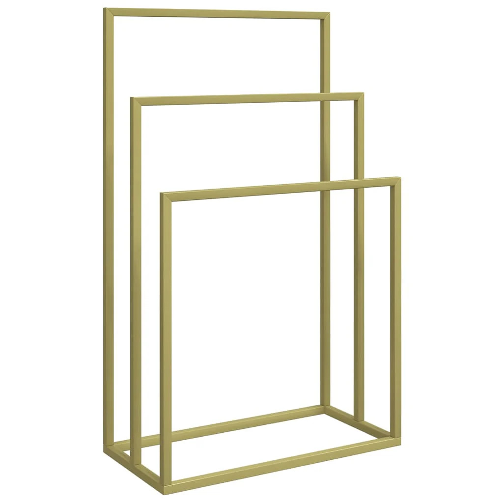 Porte-serviettes sur pied doré 48x24x79cm Helloshop26 valet de bain design fer robuste