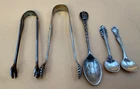 Vintage Sterling Silver Lot Tiffany & Co Wallace Sterling Tongs & Spoons 55.64 G