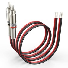 Pixelman 1.2ft 14AWG RCA to Speaker Wire Adapter Red/Black 2000W Max