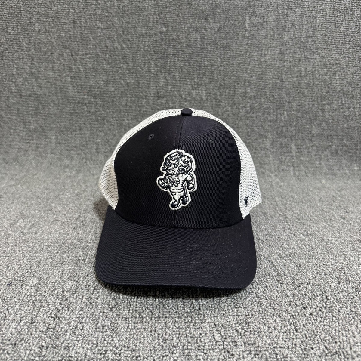 '47 Brand Mascot Trucker Snapback Black White Adjustable Mesh Back Hat