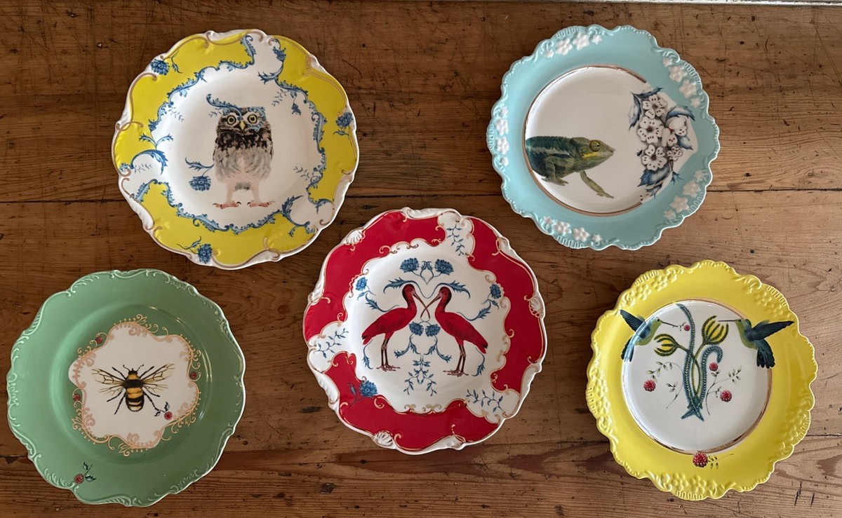 Set/5 ANTHROPOLOGIE Nature Table LOU ROTA Scalloped Salad Dessert