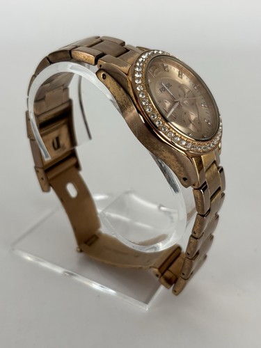 Fossil Riley 38mm Rose Gold Tone Day/Date Quartz Watch W/Bracelet & Battery - Picture 9 of 9